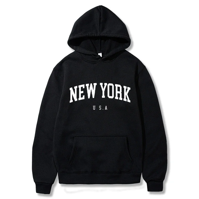 Winter Clothing New York - เสื้อฮู้ดดี้แฟชั่นพิมพ์ลายตัวอักษรสำหรับผู้ชายและผู้หญิง สไตล์นิวยอร์ก สหรัฐอเมริกา เสื้อสเวตเชิ้ตกราฟิกแฟชั่น ฮาราจูกุ คาวาอี้