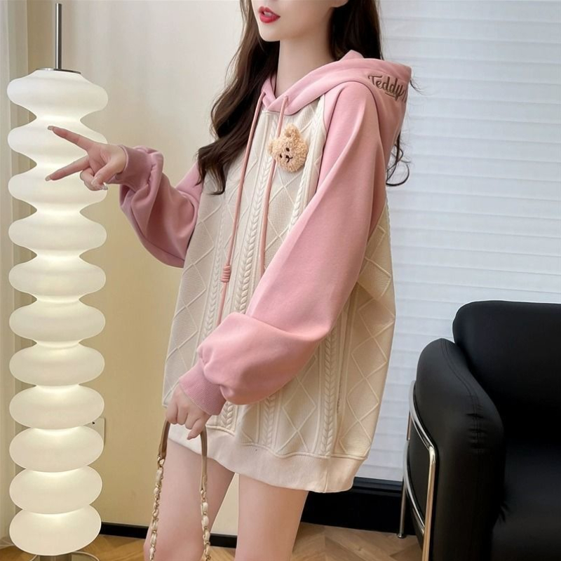Winter Clothing Essentials For Women - เสื้อฮู้ดดี้ผู้หญิงสีชมพู น่ารัก สไตล์วินเทจ Y2K เสื้อผ้าสตรีทแวร์เกาหลี Y2K