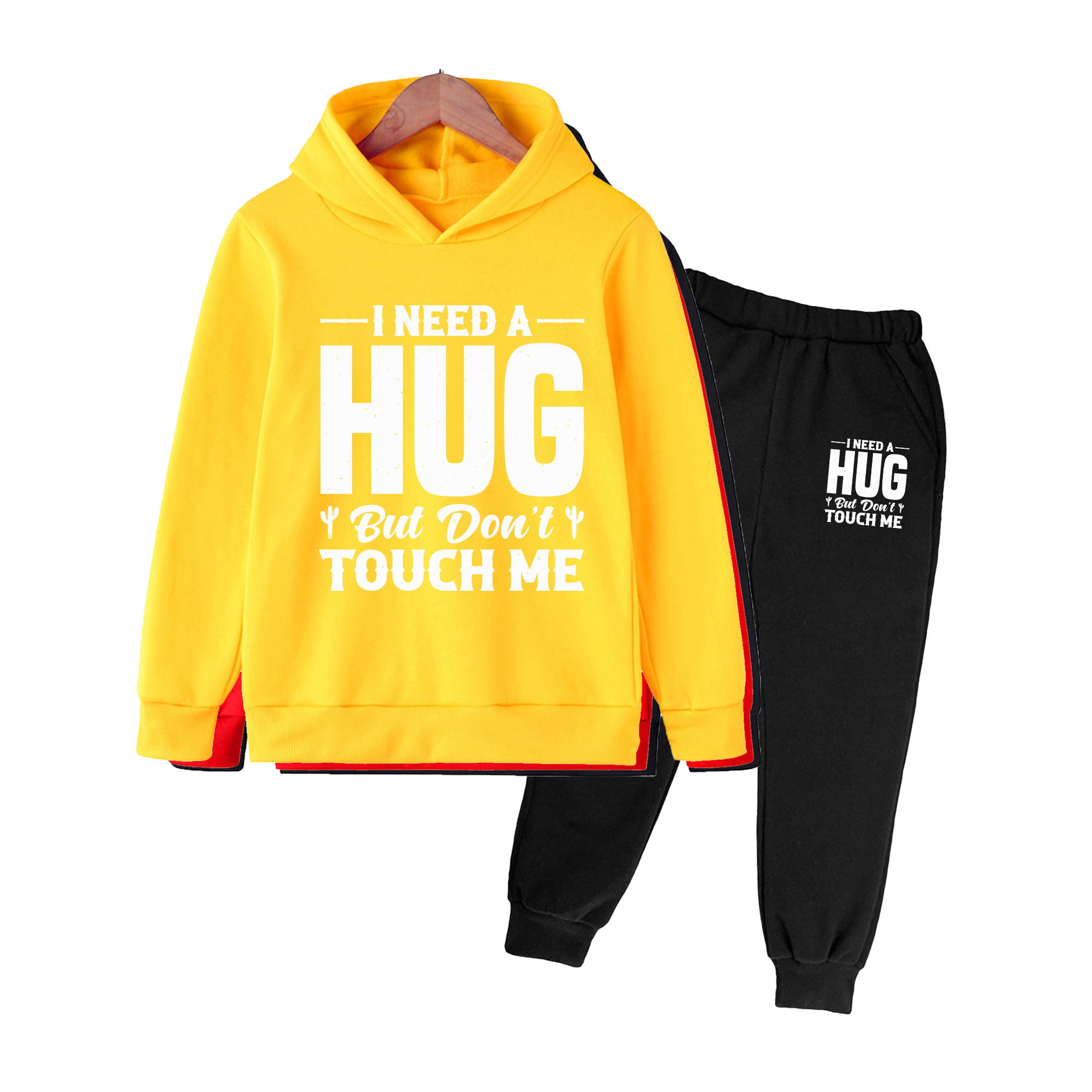 Winter Clothing Needs - ชุดเสื้อฮู้ดและกางเกงวอร์มสำหรับเด็ก, ลายพิมพ์กราฟิก 