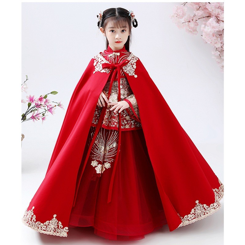 Winter Clothing For Kids - ชุดฮั่นฝูเด็กผู้หญิง ชุดกี่เพ้า สำหรับเทศกาลตรุษจีน ชุดฤดูหนาว เสื้อคลุมหนา อุ่น