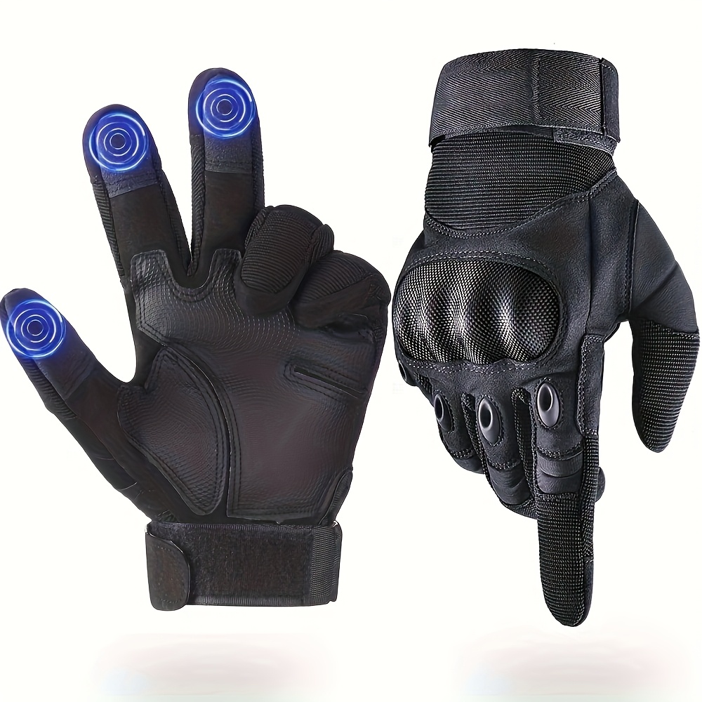 Knit Glove Touch Screen - ถุงมือหน้าจอสัมผัสกลางแจ้งสำหรับผู้ชาย ถุงมือยุทธวิธีแบบเต็มนิ้ว ดีไซน์กันลื่นที่ฝ่ามือ ถุงมือทนทานสำหรับกิจกรรมกลางแจ้ง
