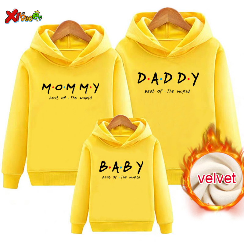 Winter Clothing For Kids - ชุดครอบครัวการจับคู่ Hoodie ฤดูหนาวเสื้อผ้า Friend TV ตัวอักษรชุด