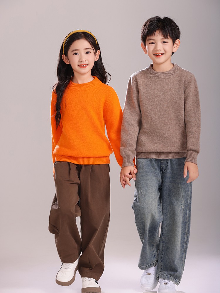 Winter Clothing For Kids - เสื้อสเวตเตอร์ขนสัตว์เด็กฤดูใบไม้ร่วงฤดูหนาวเด็กหญิงเด็กชายคอเลียนแบบพื้นฐาน 100%เมอริโนขนสัตว์ถักเด็กแคชเมียร์เสื้อผ้าหนา