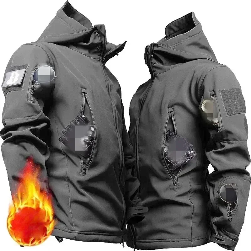 ใหม่เดินป่าฤดูใบไม้ร่วง Men's  - Windproof Jacket Softshell บทวิจารณ์และราคา