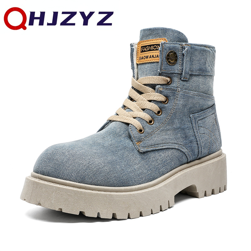 รองเท้าบูทผู้ชายผ้าเดนิม หุ้มข - Winter Cloth บทวิจารณ์และราคา