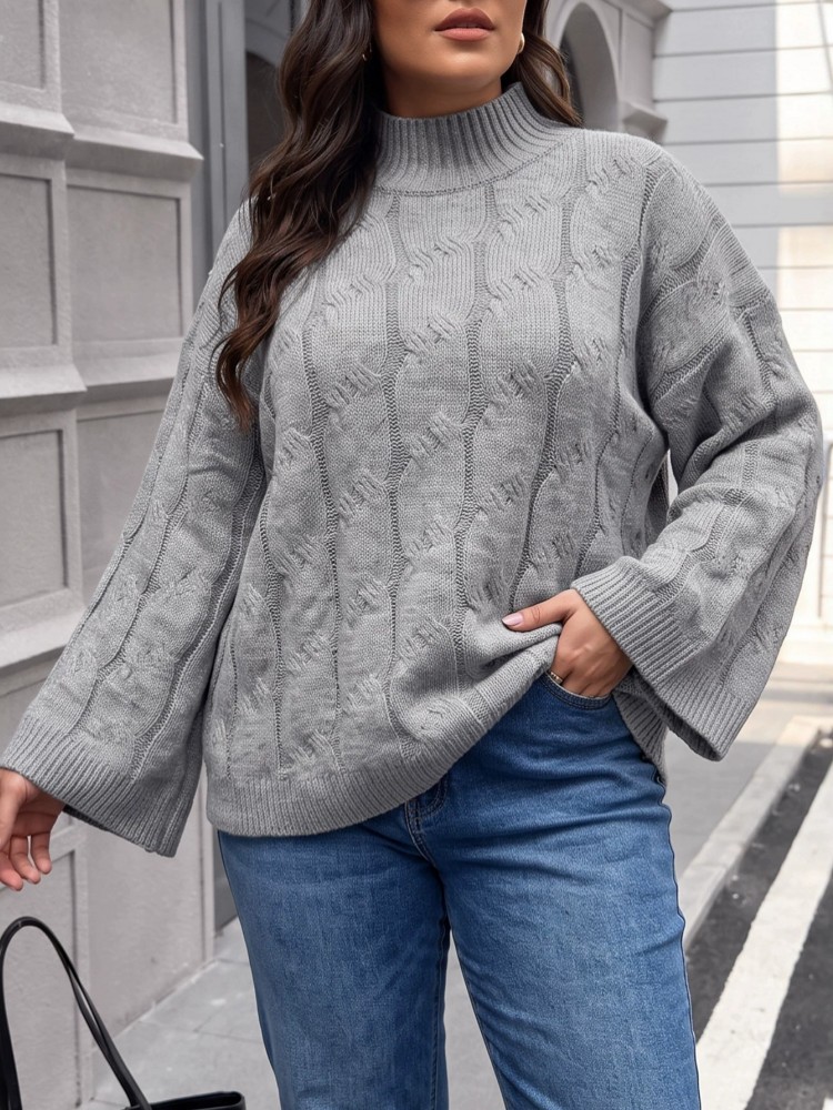 เสื้อสเวตเตอร์ถักแขนยาวลำลองสำ - Winter Clothing For Plus Size Women บทวิจารณ์และราคา