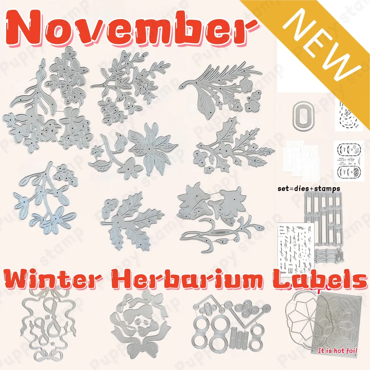ฉลากสมุนไพรฤดูหนาว แม่พิมพ์ตัด - Winter Clothing Label บทวิจารณ์และราคา
