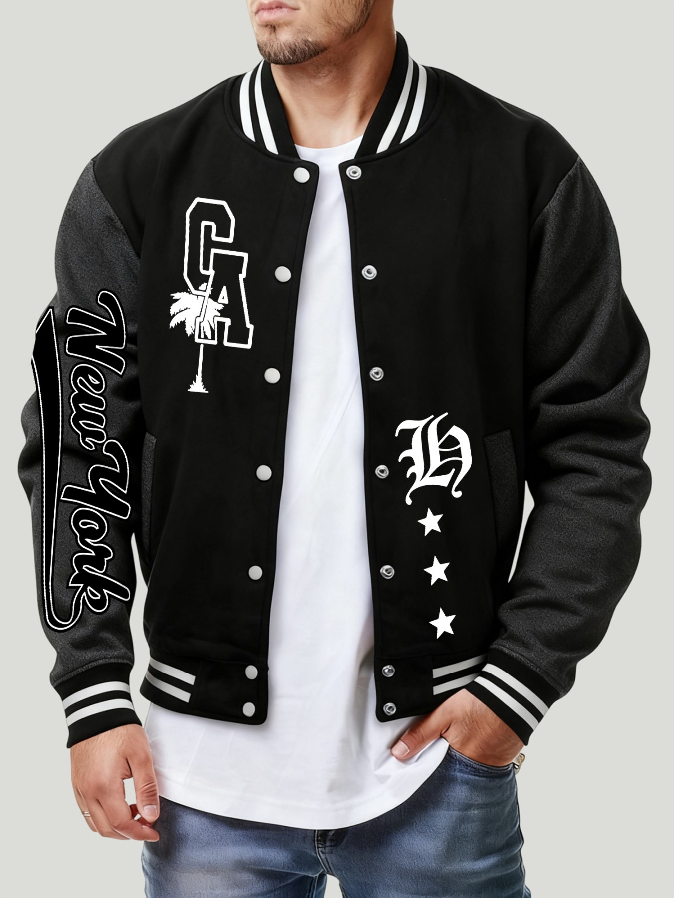 เสื้อแจ็คเก็ตเบสบอลลายดาว New  - Winter Clothing New York บทวิจารณ์และราคา