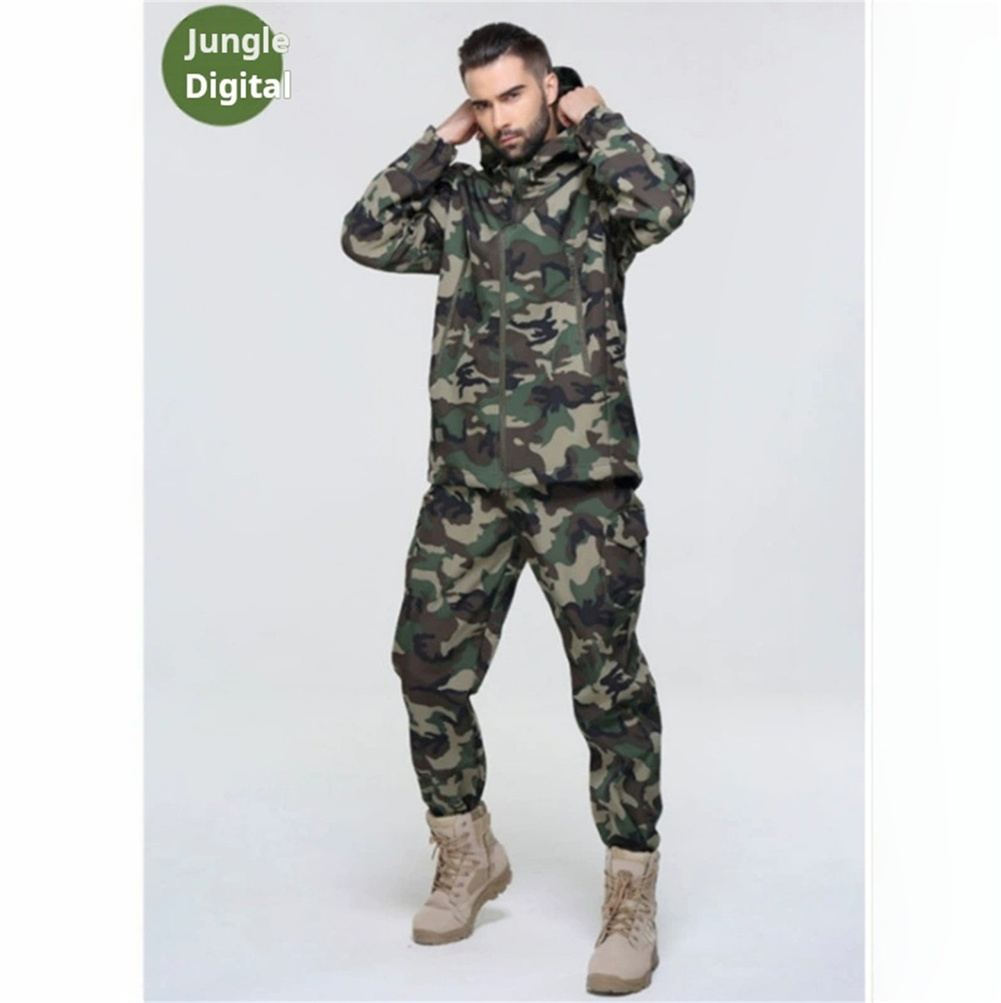 ชุดยุทธวิธีลายพรางสำหรับผู้ชาย - Windproof Jacket Softshell บทวิจารณ์และราคา
