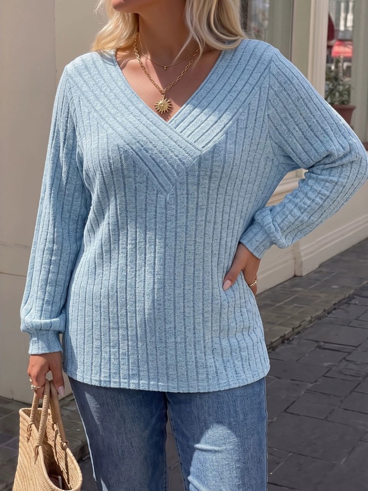เสื้อสเวตเตอร์ถักแขนยาวลำลองสำ - Winter Clothing For Plus Size Women บทวิจารณ์และราคา
