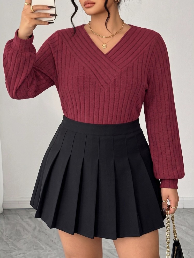 เสื้อสเวตเตอร์ถักแขนยาวลำลองสำ - Winter Clothing For Plus Size Women บทวิจารณ์และราคา