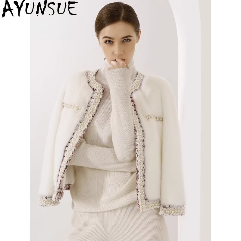 เสื้อโค้ทขนมิงค์สีม่วง AYUNSUE - Winter Clothing Label บทวิจารณ์และราคา
