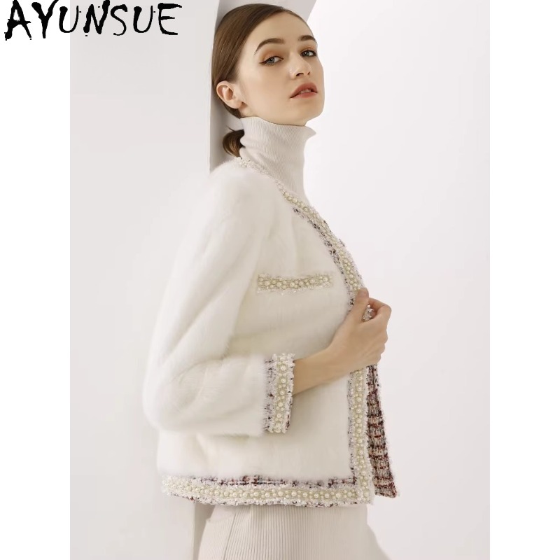 เสื้อโค้ทขนมิงค์สีม่วง AYUNSUE - Winter Clothing Label บทวิจารณ์และราคา