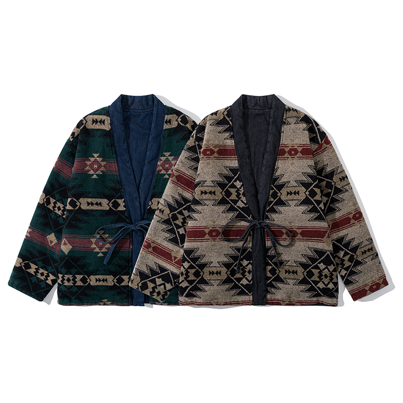 แฟชั่นVINTAGE REVERSIBLE Coatก - Traditional Winter Japanese Clothing บทวิจารณ์และราคา